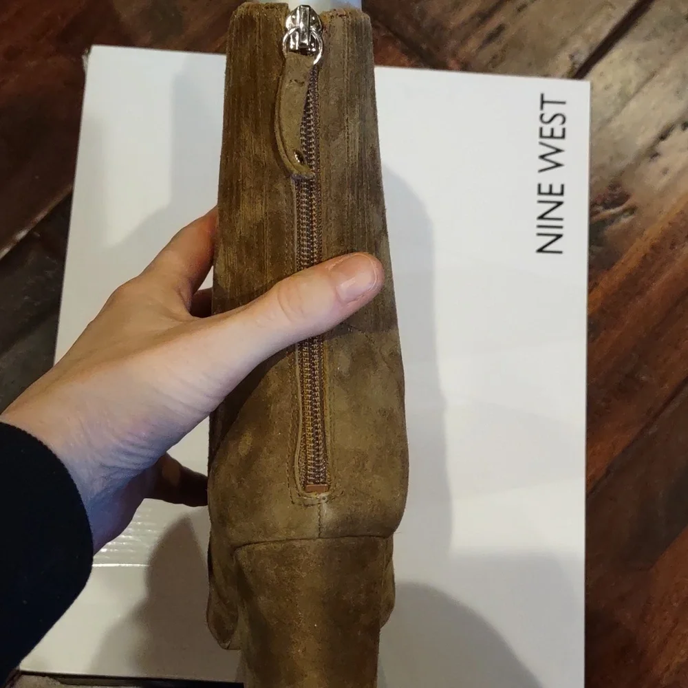 Nine West Brown suede leather boots, new